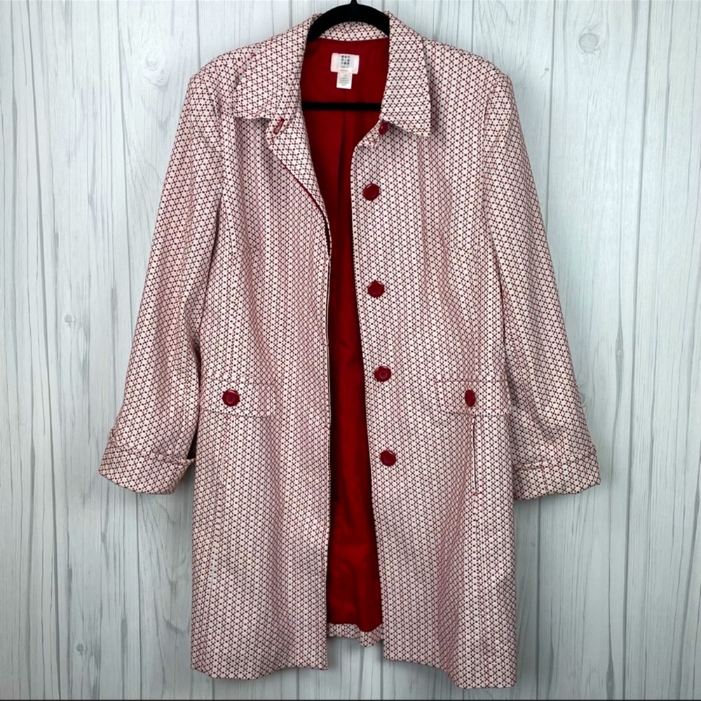 Apt. 9 women’s red and white Chesterfield coat size 8